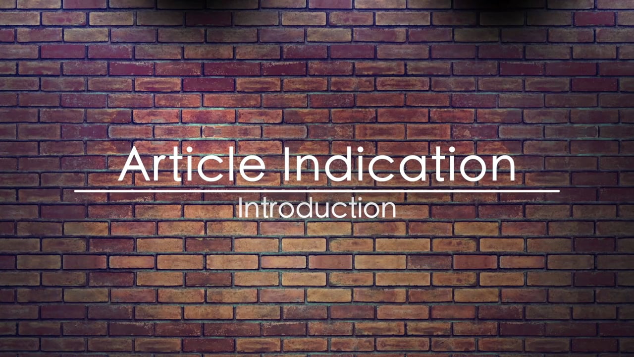 Introduction - Article Indication